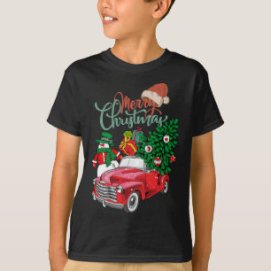 Red Truck Lieferwagen Weihnachtsbaum Frohe Weihnac T-Shirt