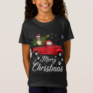 Red Truck Merry Christmas Tree Boxer Dog Weihnacht T-Shirt