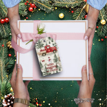 Red Truck mit Geschenken und Schneemann