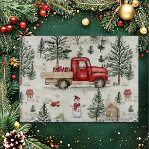 Red Truck mit Geschenken und Schneemann Schneidebrett
