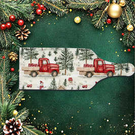 Red Truck mit Geschenken und Schneemann Schneidebrett