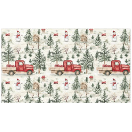 Red Truck mit Geschenken und Snowman Grosser Tischdecke