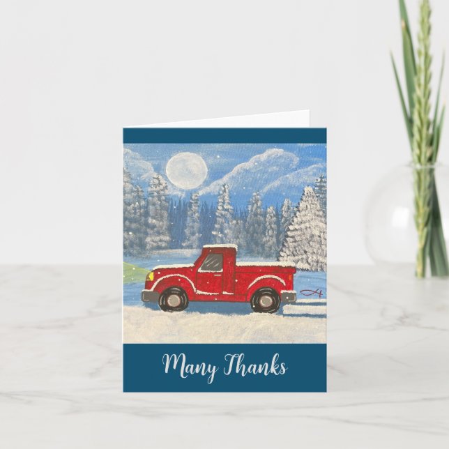 Red Truck Note Card Dankeskarte (Vorderseite)