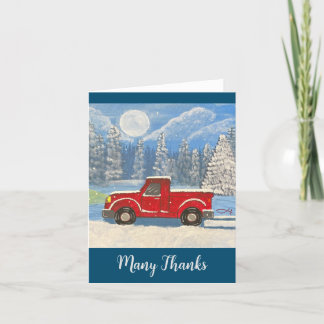 Red Truck Note Card Dankeskarte