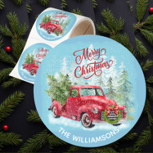 Red Truck Snow Christmas Scene Name 