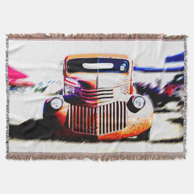 Red Truck Throw Blanket Decke (Vorderseite)