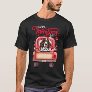 Red Truck Valentines Day English Springer Spaniel T-Shirt