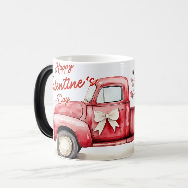 Red Truck Valentines Verwandlungstasse (Vorderseite Links)