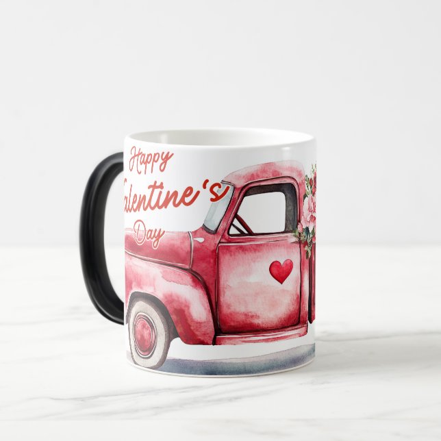 Red Truck Valentines Verwandlungstasse (Vorderseite Links)