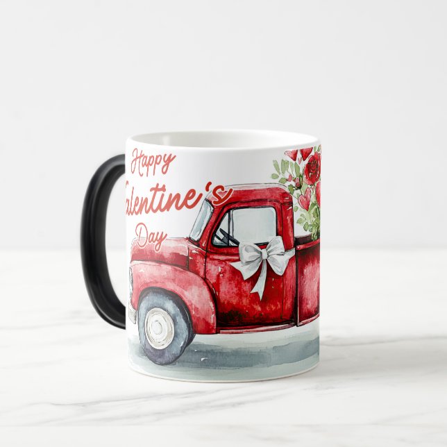 Red Truck Valentines Verwandlungstasse (Vorderseite Links)