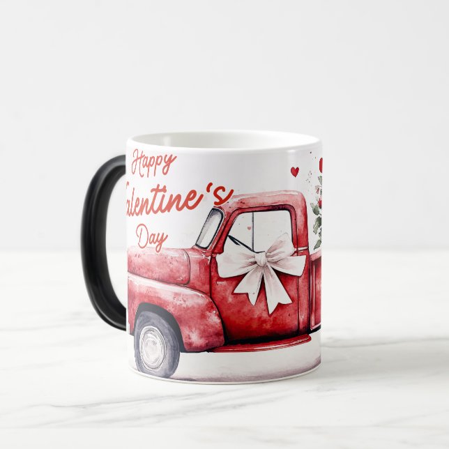 Red Truck Valentines Verwandlungstasse (Vorderseite Links)