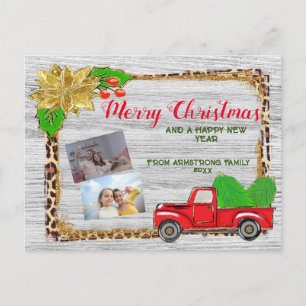 Red Truck Weihnachten   PERSONALISIERTES FOTO