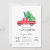 Red Truck Weihnachts-Einladung, Red Truck Baby