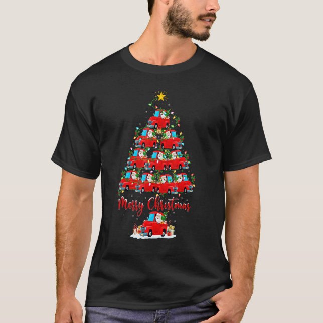 Red Truck Weihnachtsbaum Lichter Red Truck Xmas T-Shirt (Vorderseite)