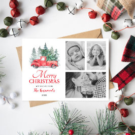 Red Truck Weihnachtsfeiertag 3 Foto Feiertagskarte