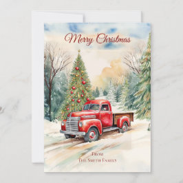 Red Truck Weihnachtskarte Feiertagskarte
