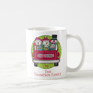 Red Truck Weihnachtsschneemänner Heiße Schokolade Kaffeetasse