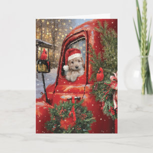 Red Truck Welppies Frohe Weihnachten Karte