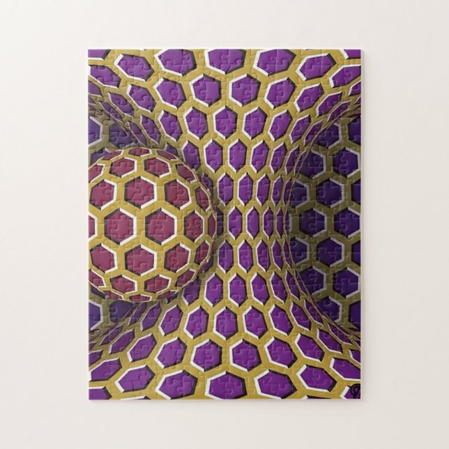 Red Tube and Sphere Optical Illusion Challenging Puzzle (Vertikal)