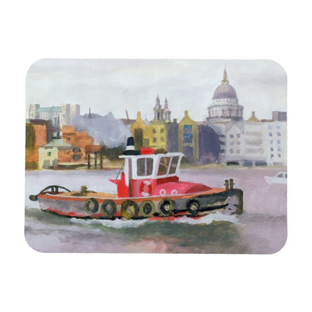 Red Tug vorbei St. Pauls 1996 Magnet (Horizontal)