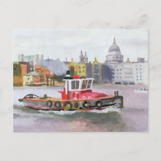 Red Tug vorbei St. Pauls 1996 Postkarte (Vorderseite)
