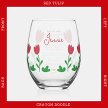 Red Tulip Blume Crayon Doodles mit Iftar Dua