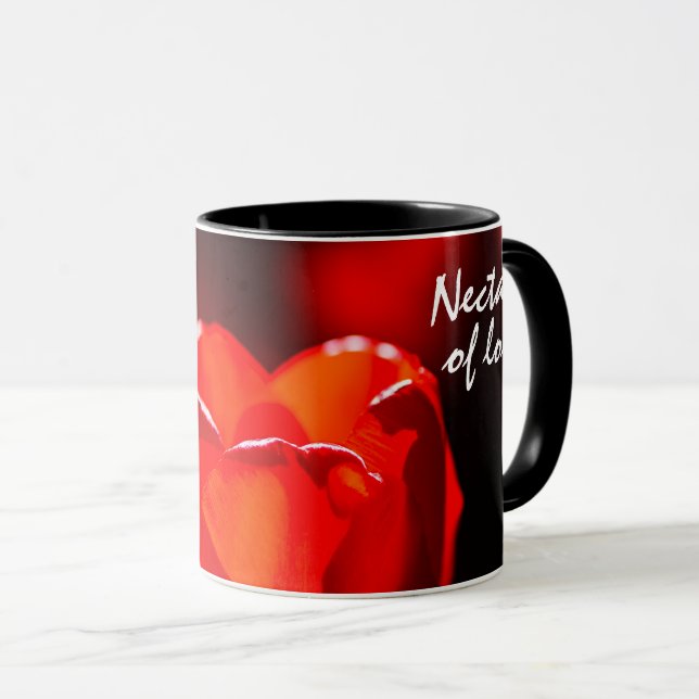 Red Tulip Blume - Feuer Tasse (VorderseiteRechts)