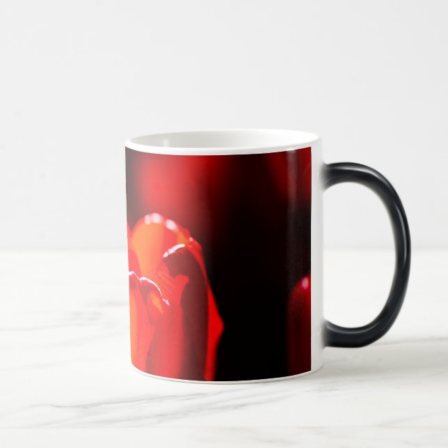 Red Tulip Blume - Feuer Verwandlungstasse (Rechts)