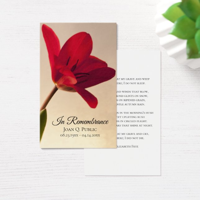 Red Tulip Blume Frühlingsfest Gedenkgebet (Schreibtisch)