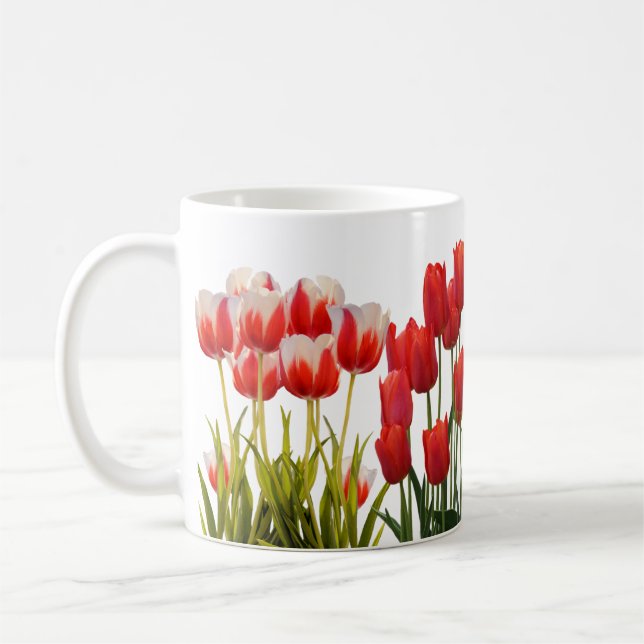 Red Tulip Flowers Kaffeetasse (Links)