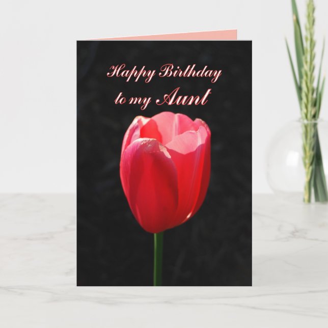 Red Tulip Happy Birthday Tunt Karte (Vorderseite)