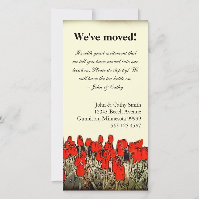 Red Tulip Illustration Änderung der Fotokarte der  Ankündigung (Vorderseite)