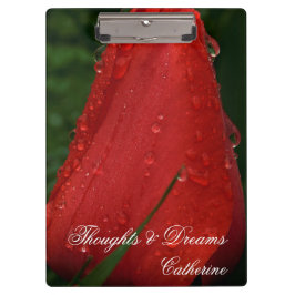 Red Tulip Macro Photo Floral Nature Art Clipboard Klemmbrett