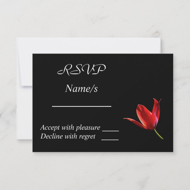 Red Tulip RSVP Card (Vorderseite)
