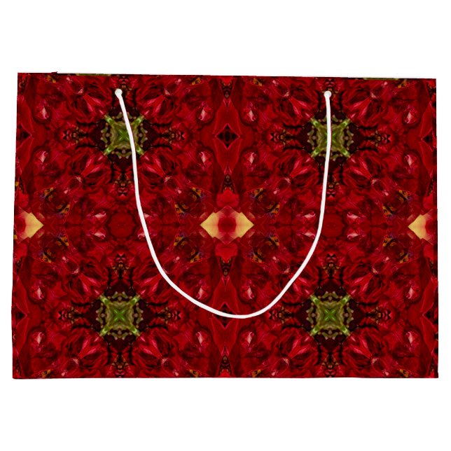 Red Tulip Square Große Geschenktüte (Rückseite)