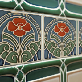 Red Tulip Wall Deco, Jugendstil Art Deco Fliese