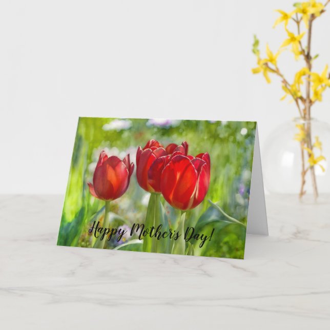 Red Tulips Art Mother Day Card Karte (Gelbe Blume)