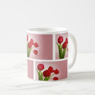 Red Tulips Blossom - Elegantes Blumendesign Kaffeetasse