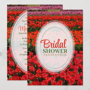 Red Tulips Bridal Dusche Einladung