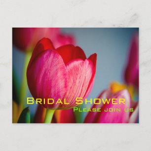 Red Tulips ・ Bridal Dusche Einladung Postkarte