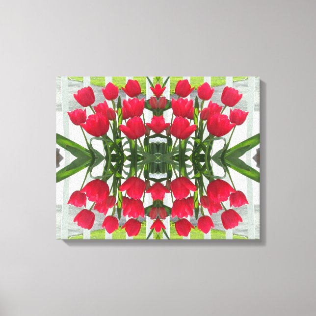 Red Tulips Digital Design Wrapped Canvas Leinwanddruck (Vorderseite)