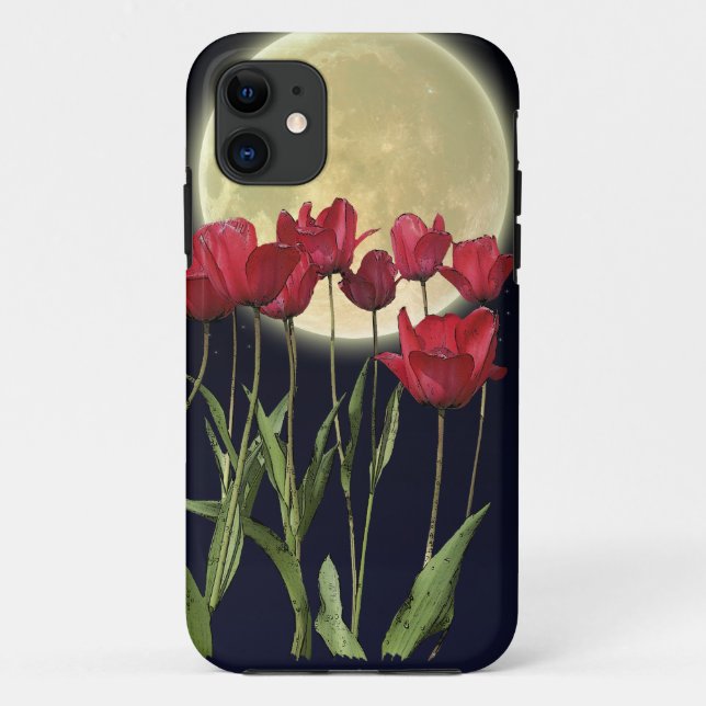 Red Tulips & Moon Art iPhone 5 Fall Case-Mate iPhone Hülle (Rückseite)