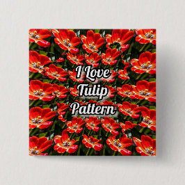 Red Tulips Pattern Button
