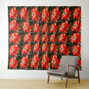 Red Tulips Pattern Wandteppich