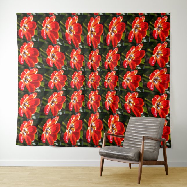 Red Tulips Pattern Wandteppich (Beispiel (Horizontal))