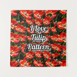 Red Tulips Pattern Wandteppich