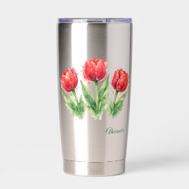 Red Tulips Water Bottle Thermobecher