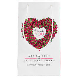 Red Tullip Herzkunst danke Gastgeschenk Hochzeit Kleine Geschenktüte