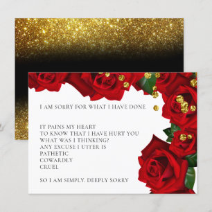 Red Turkish Rose Entschuldigung Karte