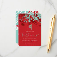 Red & Turquoise Bamboo Verlasse Chinesisches Teeze